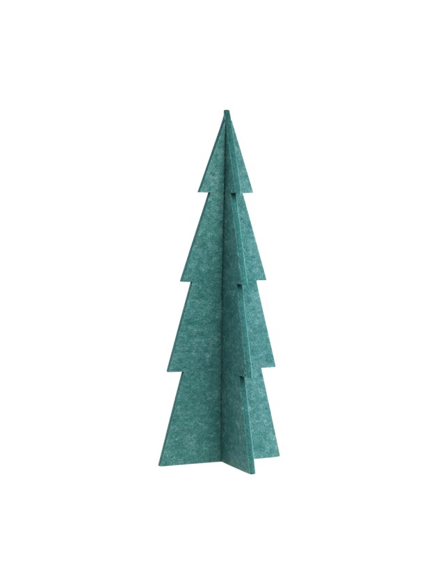 GREEN FELT 3D XMAS TREE 19CM X 19CM X 50CM