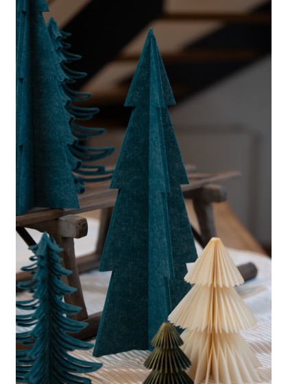 GREEN FELT 3D XMAS TREE 19CM X 19CM X 50CM