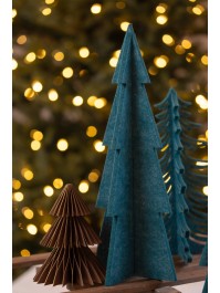 GREEN FELT 3D XMAS TREE 15CM X 15CM X 40CM