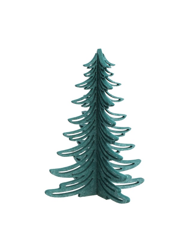 GREEN FELT 3D XMAS TREE 23CM X 23CM X 30CM