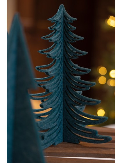 GREEN FELT 3D XMAS TREE 23CM X 23CM X 30CM