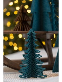 GREEN FELT 3D XMAS TREE 18CM X 18CM X 23CM