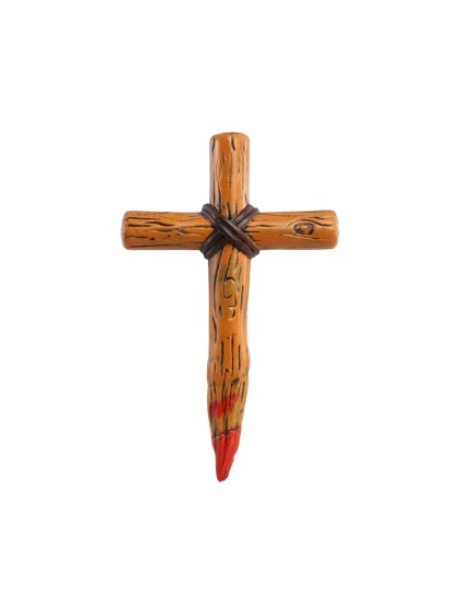 BLOODY PLASTIC CROSS STAKE 18CM X 5CM X 30CM
