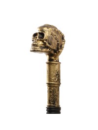 STOCK KUNSTSTOFF TOTENKOPF GOLD 107 CM – ZUM ZUSAMMENBAUEN