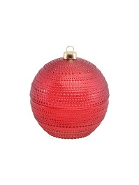 BOULE DE NOEL VERRE ROUGE A REMPLIR DIA 13.5CM X 14.5CM