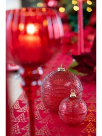 WEIHNACHTSKUGEL GLAS ROT REMPLIR DIA 13.5CM X 14.5CM