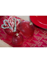 BOULE DE NOEL VERRE ROUGE A REMPLIR DIA 13.5CM X 14.5CM