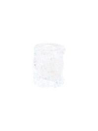 PORTE BOUGIE FLAMBEAU EFFET GIVRE TRANSPARENT DIA 5CM X 6CM