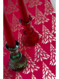 PORTE FACKELKERZE TANNE GLAS ROT DIA 6CM X 10CM