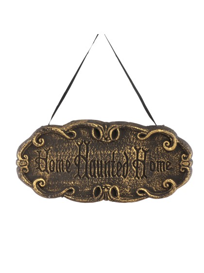 PANCARTE POLYSTYRENE A SUSPENDRE HOME HAUNTED HOME 43CM X 20CM X 3CM