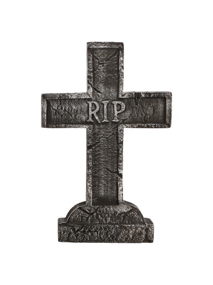 PIERRE TOMBALE CROIX RIP POLYSTYRENE 38CM X 9CM X 58CM