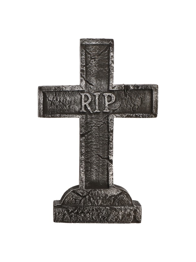 PIERRE TOMBALE CROIX RIP POLYSTYRENE 38CM X 9CM X 58CM