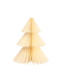 SAPIN PAPIER ALVEOLE CREME LISERE OR DIA 16CM X 20CM