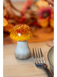 MINI CHAMPIGNON TERRE CUITE ORANGE DIA 6CM X 8.5CM