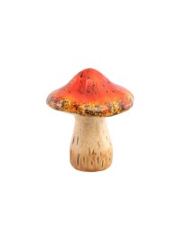 RED TERRACOTTA MUSHROOM 12CM X 11.5CM X 13.5CM