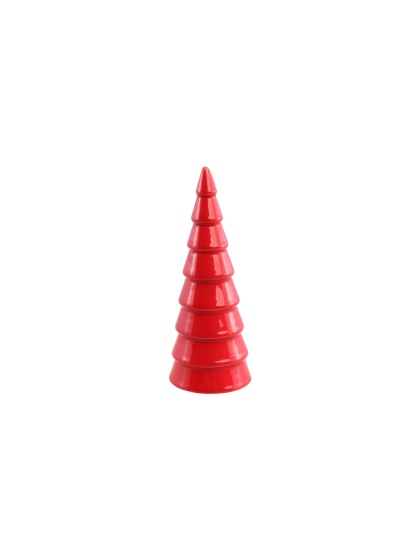 SAPIN CERAMIQUE CONE ROUGE DIA 5.8CM X 15.8CM