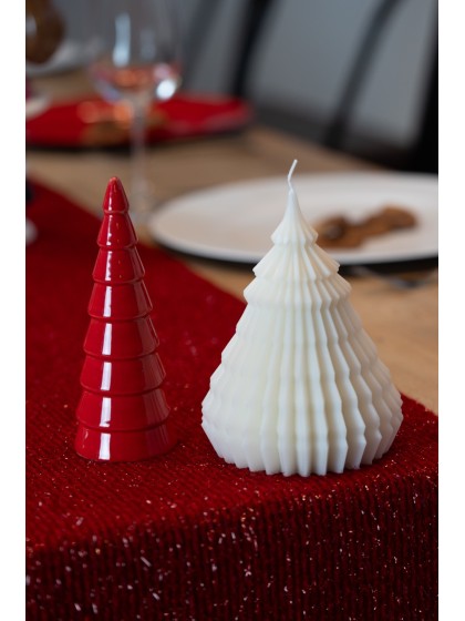 SAPIN CERAMIQUE CONE ROUGE DIA 5.8CM X 15.8CM