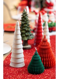 WHITE CERAMIC CONE SHAPE XMAS TREE DIA 7CM X 20.6CM