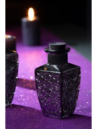 FLACON TEXTURE VERRE NOIR 5.2CM X 5.2CM X 11.5CM