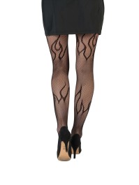 STRUMPFHOSE HALLOWEEN FLAMME SCHWARZ Einheitsgröße