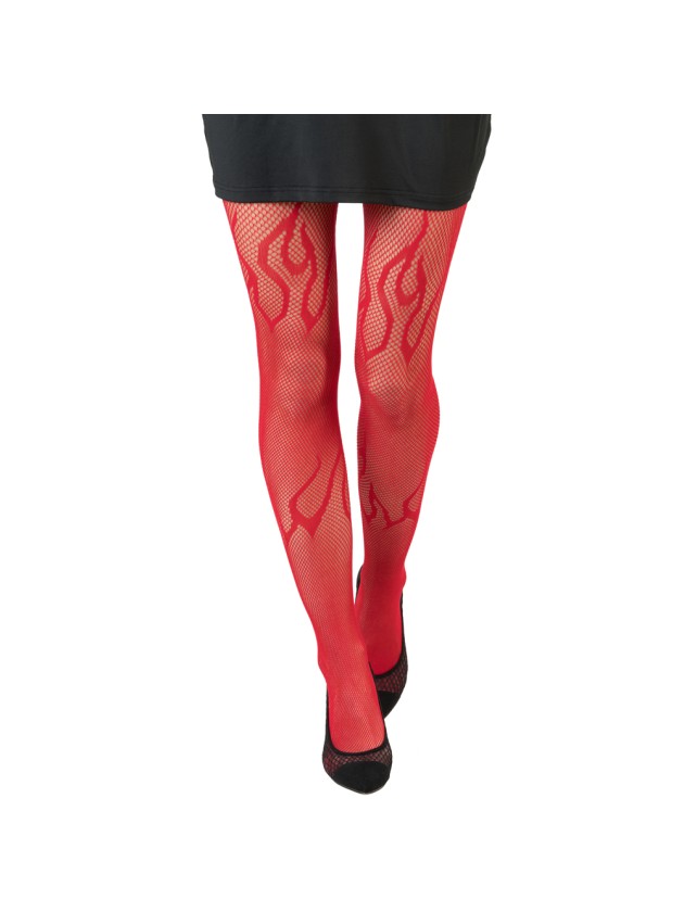 STRUMPFHOSE HALLOWEEN FLAMME ROT Einheitsgröße