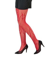 STRUMPFHOSE HALLOWEEN FLAMME ROT Einheitsgröße