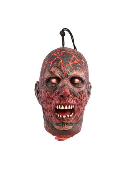 BURNED ZOMBIE LATEX HEAD TO HANG 18CM X 21CM X 30CM
