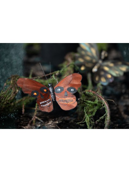 PAPILLON AILES TETE DE MORT A PINCER - 4 ASS 13CM X 1.5CM X 10CM