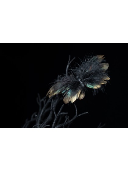 PAPILLON DE FORET PLUMES A PINCER 15CM X 1.5CM X 10CM