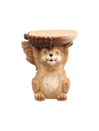 XL MAGNESIA STOOL SQUIRREL WITH NUT 29CM X 28CM X 34CM