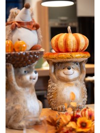 XL MAGNESIA STOOL HEDGEHOG WITH MUSHROOM 27.3CM X 26.2CM X 33CM