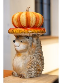 XL MAGNESIA STOOL HEDGEHOG WITH MUSHROOM 27.3CM X 26.2CM X 33CM