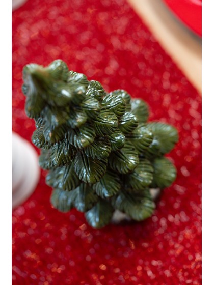 GREEN POLYRESIN XMAS TREE SMALL SIZE DIA 11CM X 23CM