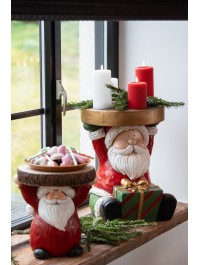 XL MAGNESIA STOOL SANTA WITH GIFTS 35CM X 36CM X 46CM