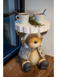 XL MAGNESIA STOOL DEER WITH FLAKE 32CM X 30CM X 39.5CM