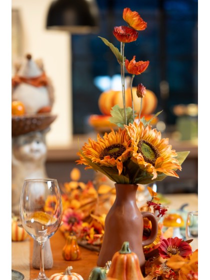 ORANGE POPPY STEM 10CM X 10CM X 60CM