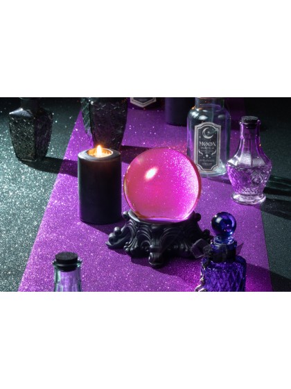 PURPLE CRYSTAL BALL 12CM X 12CM X 13.5CM