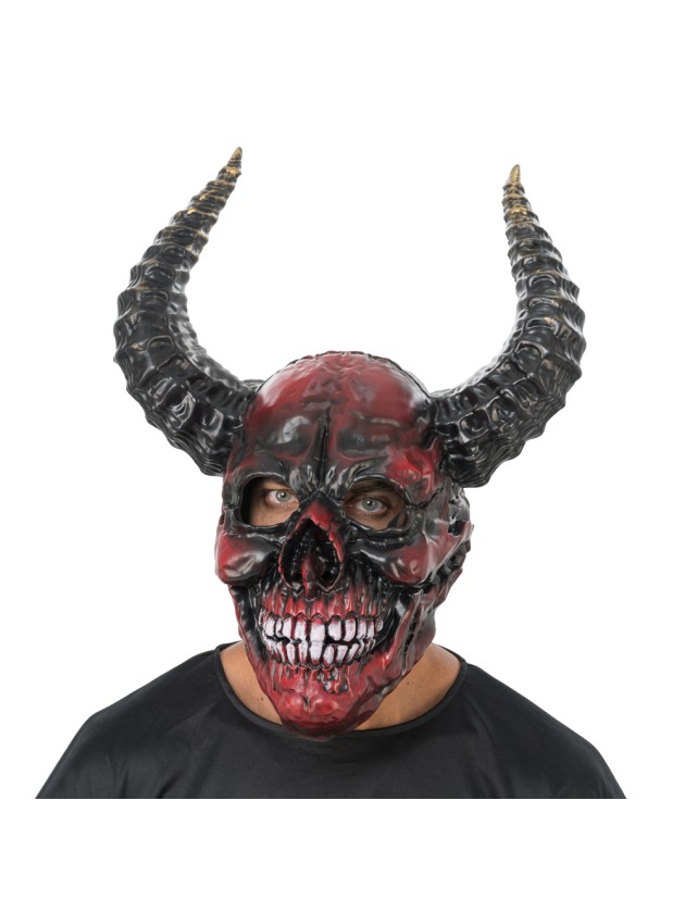 MASKE SCHAUM SKELETT DEMON ROT 37CM X 26CM X 53CM
