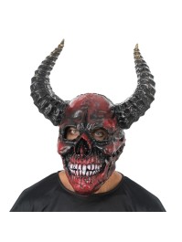 MASQUE MOUSSE SQUELETTE DEMON ROUGE 37CM X 26CM X 53CM