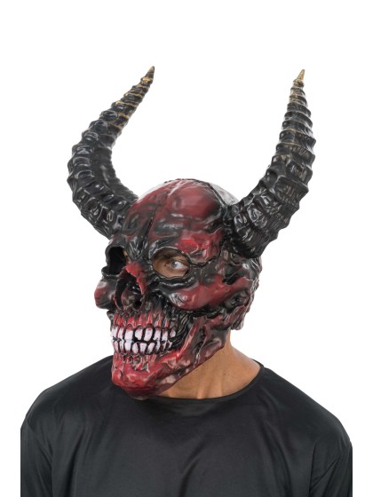 MASKE SCHAUM SKELETT DEMON ROT 37CM X 26CM X 53CM