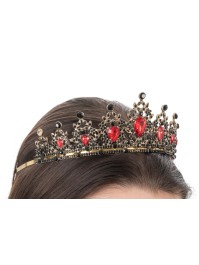 KRONE DIADEM GOTHIQUE DIAMANTEN ROT UND SCHWARZ 14.5CM X 17CM X 5.5CM