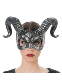 SILVER HORNS HALF MASK 38CM X 21CM X 18CM