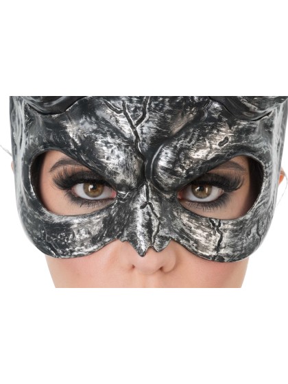 DEMI MASQUE CORNES ARGENT 38CM X 21CM X 18CM