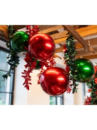 RED PS XMAS BALL SATIN EFFECT DIA 30CM