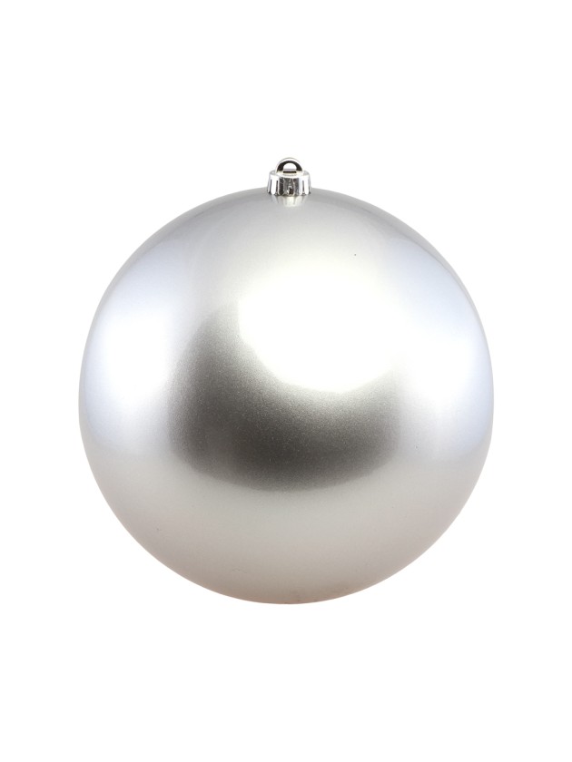BOULE DE NOEL PLASTIQUE RIGIDE EFFET SATINE ARGENT DIA 30CM