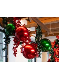BOULE DE NOEL PLASTIQUE RIGIDE EFFET SATINE VERT DIA 40CM