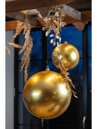 BOULE DE NOEL PLASTIQUE RIGIDE EFFET SATINE OR DIA 40CM