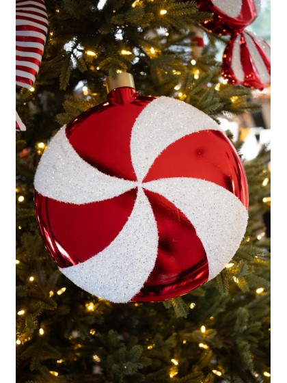 WEIHNACHTSKUGEL XL AUFHÄNGEN CANDY STRIPES 38.1CM X 7.6CM X 48CM