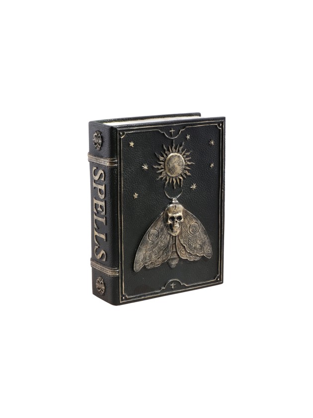 LIVRE DE SORTILEGES PAPILLON TETE DE MORT 15CM X 6CM X 20CM