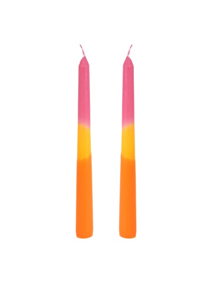 SET 2 BOUGIES FLAMBEAUX TRICOLORES DIA 2CM X 25CM